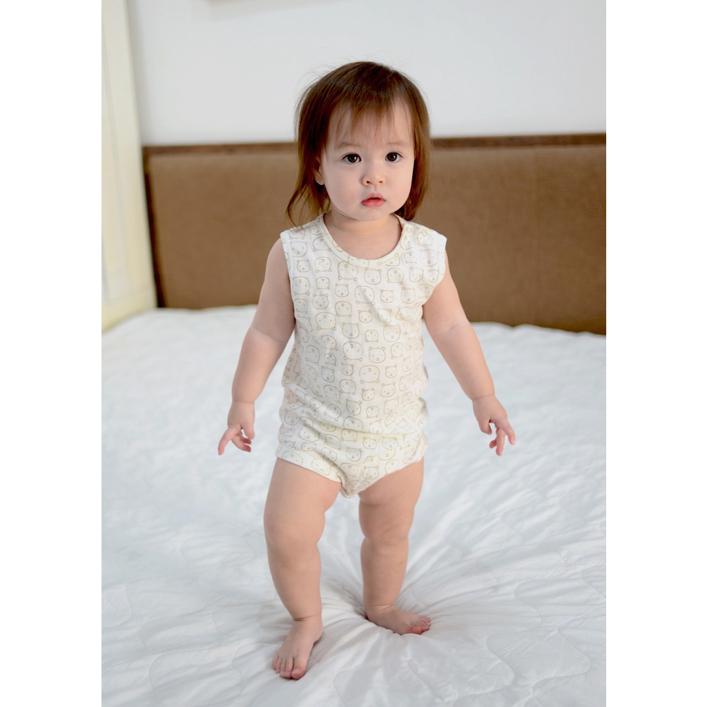 Bodysuit ba lỗ bé trai, bodychip sát nách, cộc tay cho bé sơ sinh từ 0 - 12 tháng - B-BN-BD06C-02