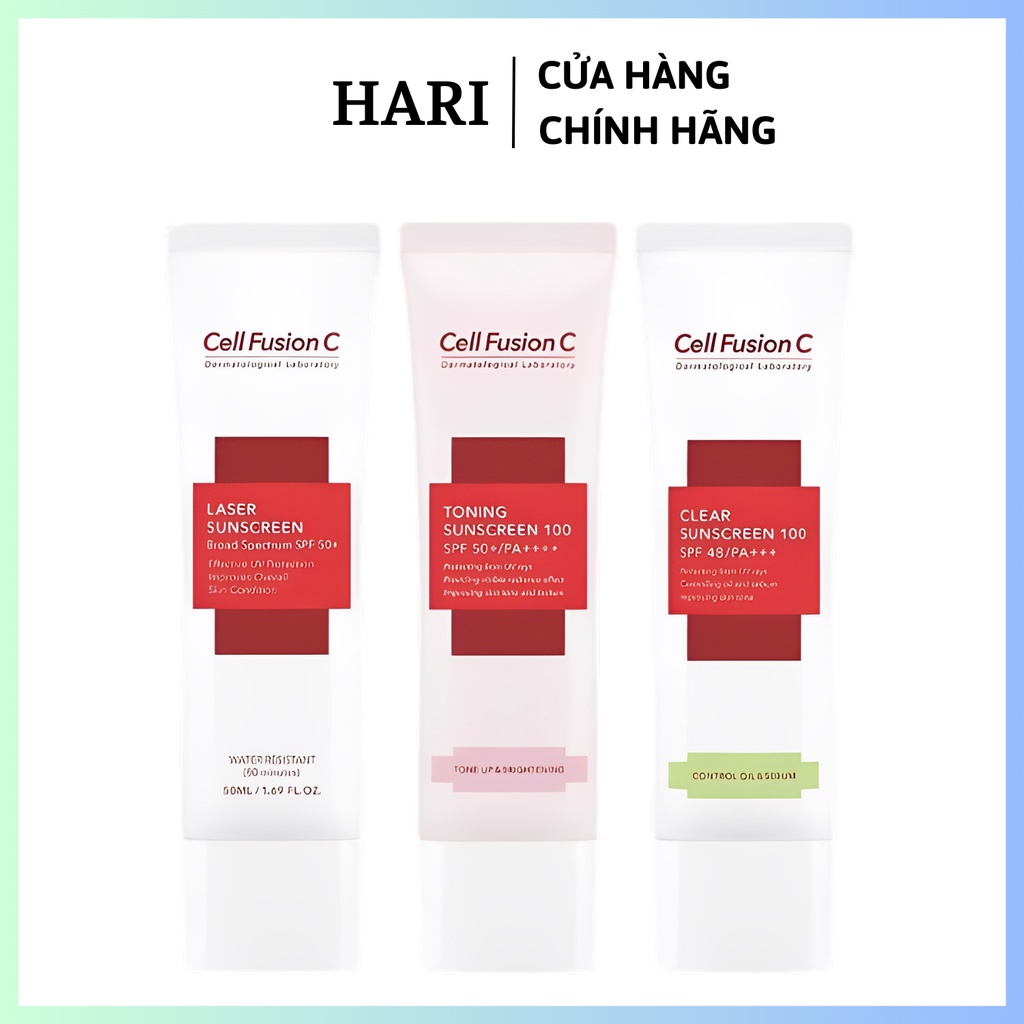 (Đủ Bill) Kem chống nắng Cell Fusion C Laser / Clear / Toning Suncreen Đỏ / Xanh