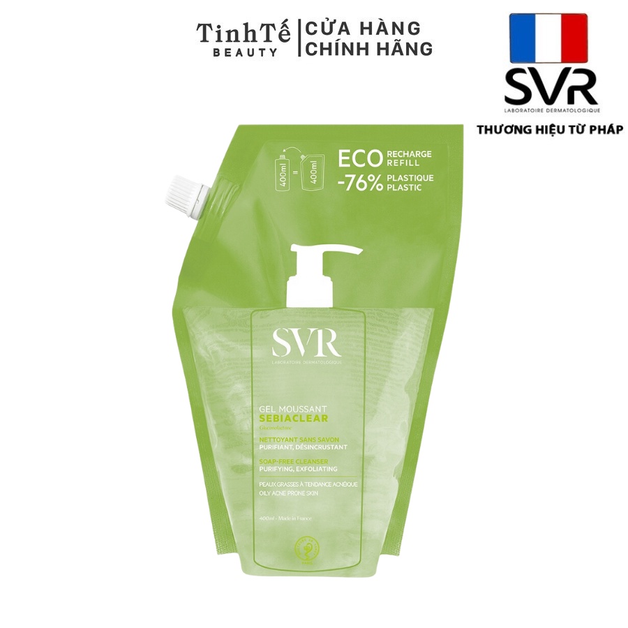 Gel rửa mặt không có xà phòng SVR SEBIACLEAR GEL MOUSSANT dạng túi 400ml