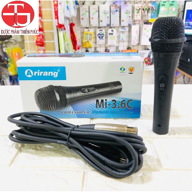 Bộ 2 Micro có dây Arirang Mi 3.6C (Đen) - Công Ty Thiên Phúc
