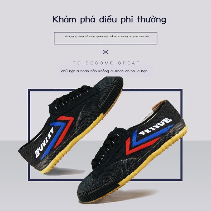 Giày Vải Canvas Đế Mềm Thoáng Khí Tập Võ Thuật Thái Cực Quyền Cho Nam Và Nữ