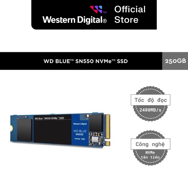 Ổ Cứng SSD Western Digital WD BLUE SN550 250GB M.2 2280 NVMe - WDS250G2B0C