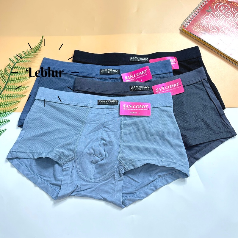 Quần sịp nam Thái Lan dạng đùi, lót, xì, sịp thông hơi 2 bên thoáng mát Sancomo, Leblur