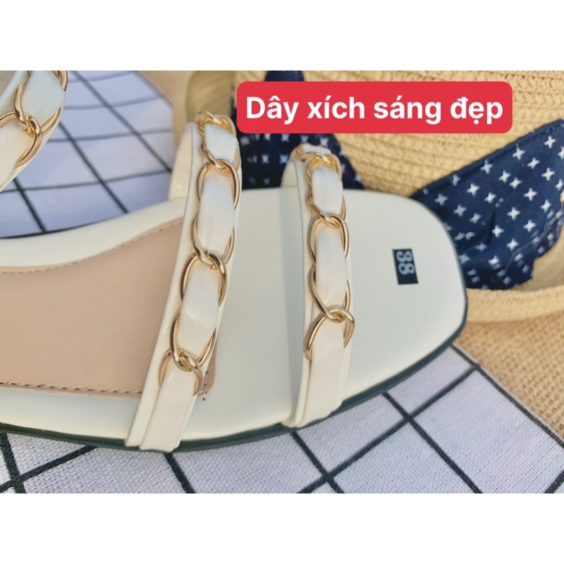 Dép Sandal Nữ Quai Xích Thời Trang Dép Xích Quai Chéo
