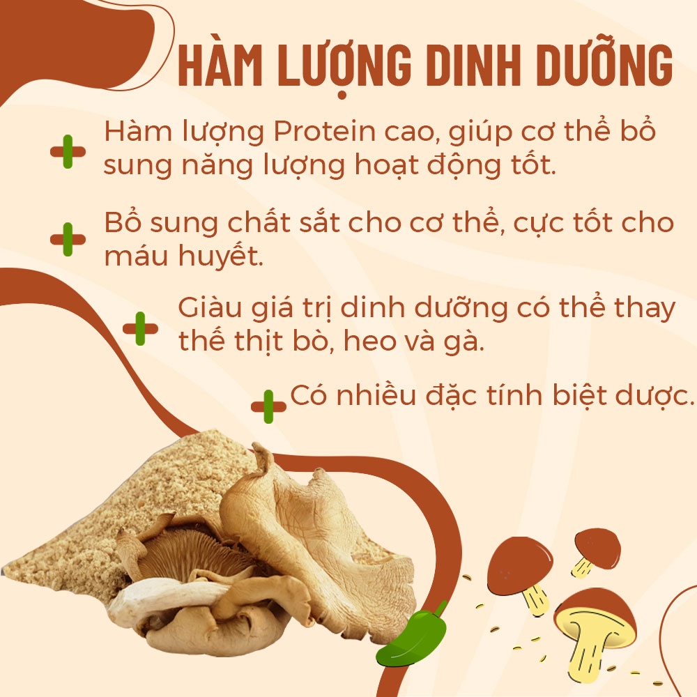 Bột Nấm Bào Ngư Xám 50gr 100gr 200gr Nêm Vị Ngọt Thanh Cho Món Ăn - Nông Trại Nấm Xanh