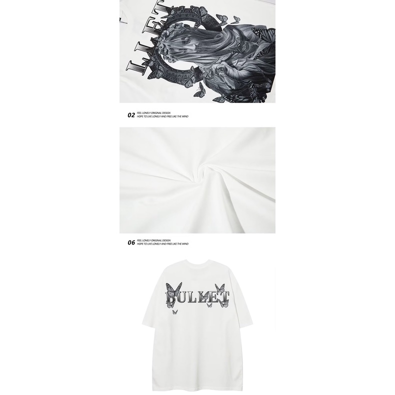 Áo Thun Tay Ngắn Cổ Tròn In Hình Thời Trang Mùa Hè Phong Cách Harajuku Cho Nam