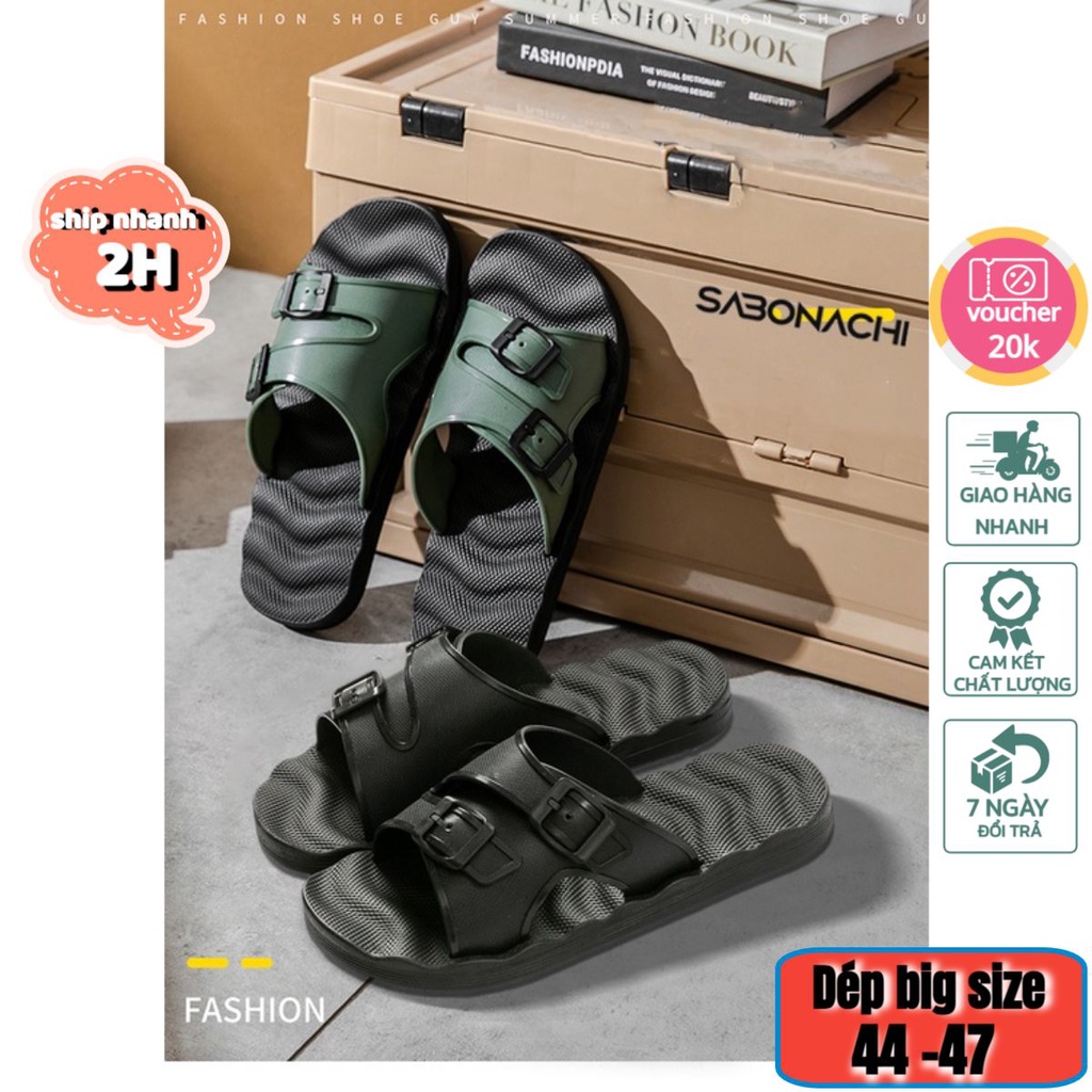 Dép Big Size Nam Quai Ngang Khoá Cài Size 44,45,46,47 Siêu Êm , Bền , Thoải Mái Cho Bàn Chân Bự