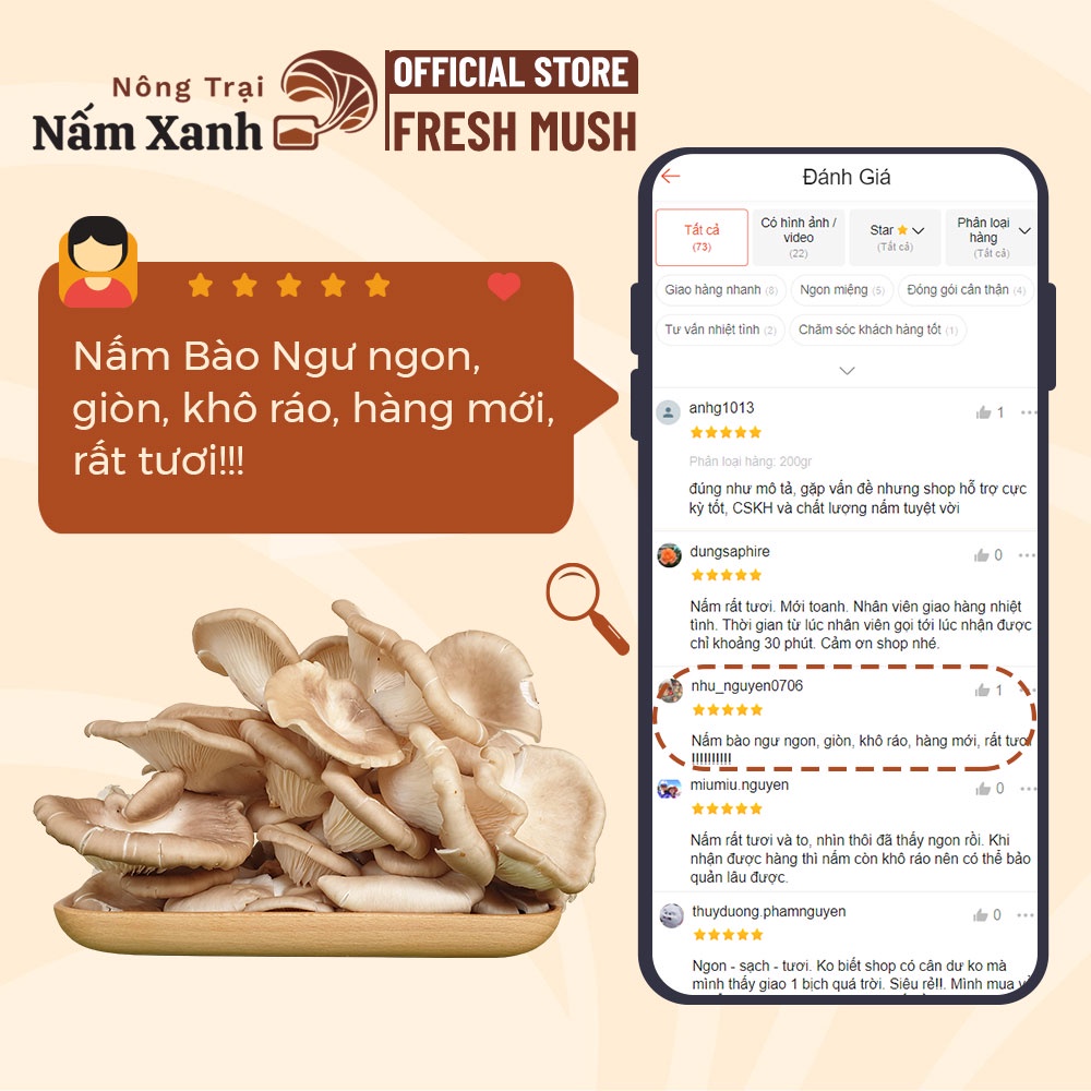 [Hỏa Tốc HCM] 1kg Nấm Bào Ngư Xám Tươi Ngon Dày Ngọt Sạch Thanh Đạm - Nông Trại Nấm Xanh