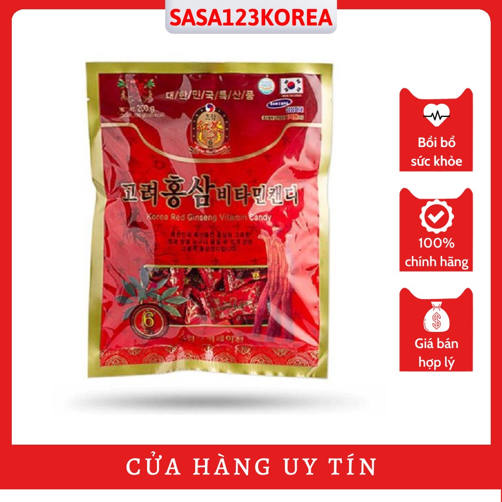 Kẹo hồng sâm jelly dẻo Hàn Quốc 200g
