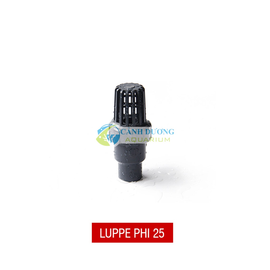 Luppe U-PVC Van 1 chiều màu đen ĐEN chuyên hút đáy hồ cá cho lọc trên dấu bơm