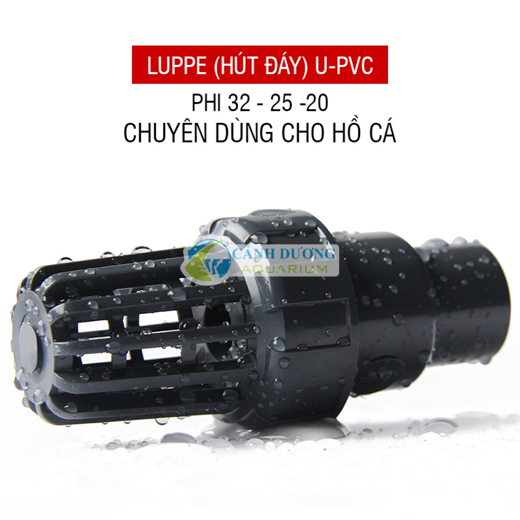 Luppe U-PVC Van 1 chiều màu đen ĐEN chuyên hút đáy hồ cá cho lọc trên dấu bơm