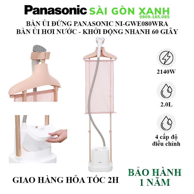 Bàn ủi hơi nước cầm tay dạng đứng Panasonic NI-GWE080WRA - Sunhouse Sài Gòn