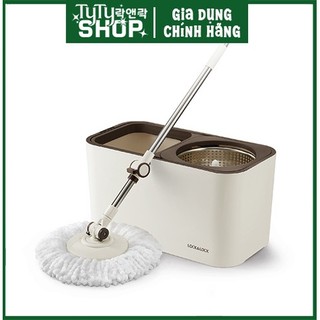 Bộ lau nhà lock&lock etm478 dual bucket spin mop xoay tay 360 độ