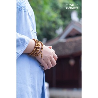 Chuỗi vòng gỗ bách xanh thơm 108 hạt size 6/8li