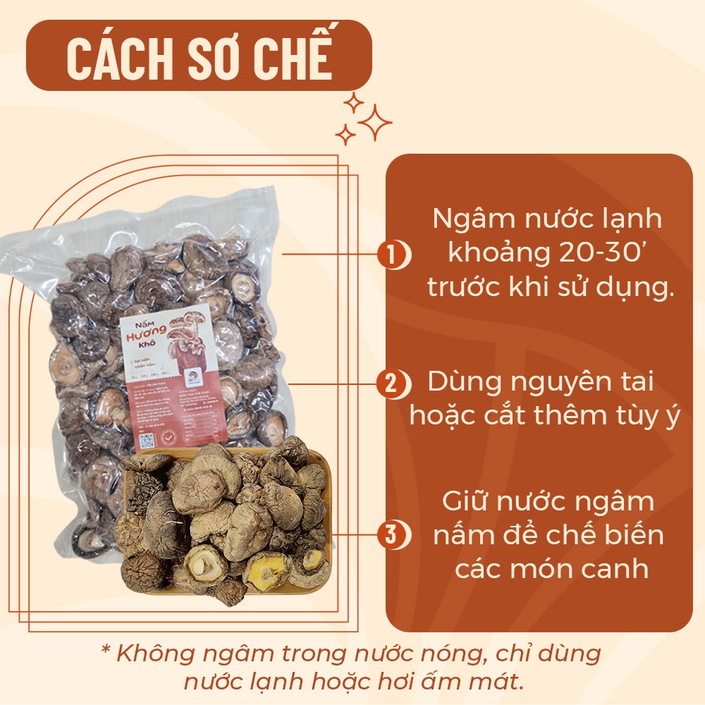 Nấm Hương (Đông Cô) Khô 500gr 1kg Loại 1 Ngon Giòn Thơm - Nông Trại Nấm Xanh