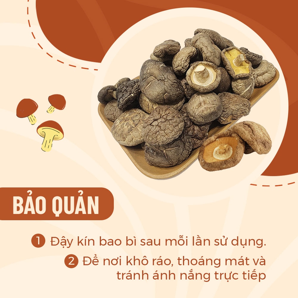 Nấm Hương (Đông Cô) Khô 50gr 100gr 200gr Giòn Ngon Loại 1 - Nông Trại Nấm Xanh