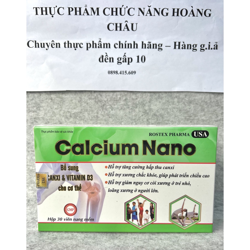 Viên uống CALCIUM NANO bổ sung canxi D3 giúp tăng chiều cao, chắc xương – Hộp 30 viên