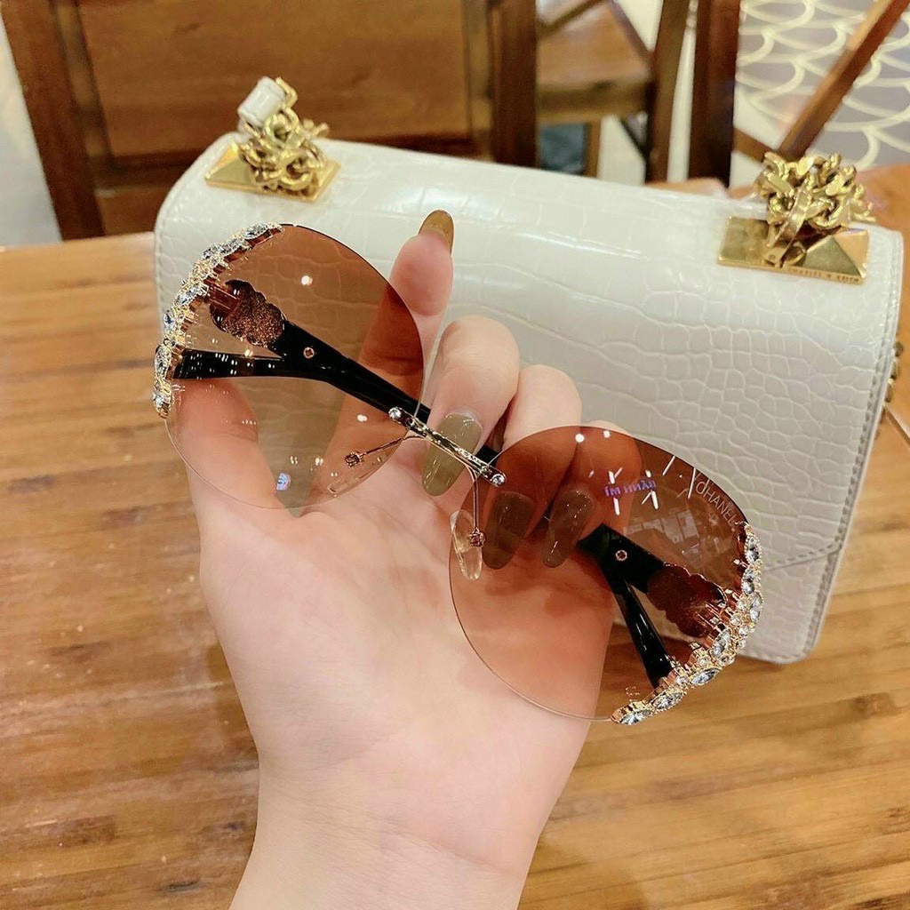 Combo sỉ 10 chiếc kính ốc pha lê ko viền đính đá cao cấp thời trang cho nữ Bự Store