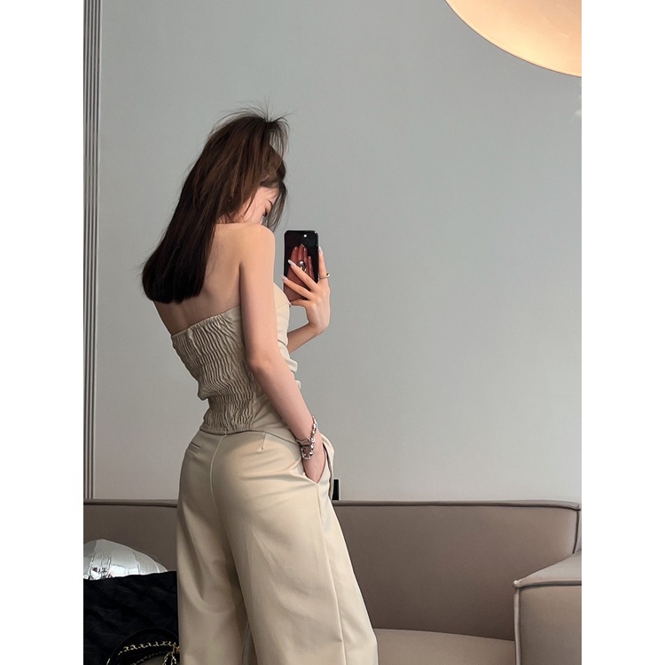 Bộ Áo Ống + Quần Dài Lưng Cao Chống Chói Thời Trang Mùa Hè Cho Nữ