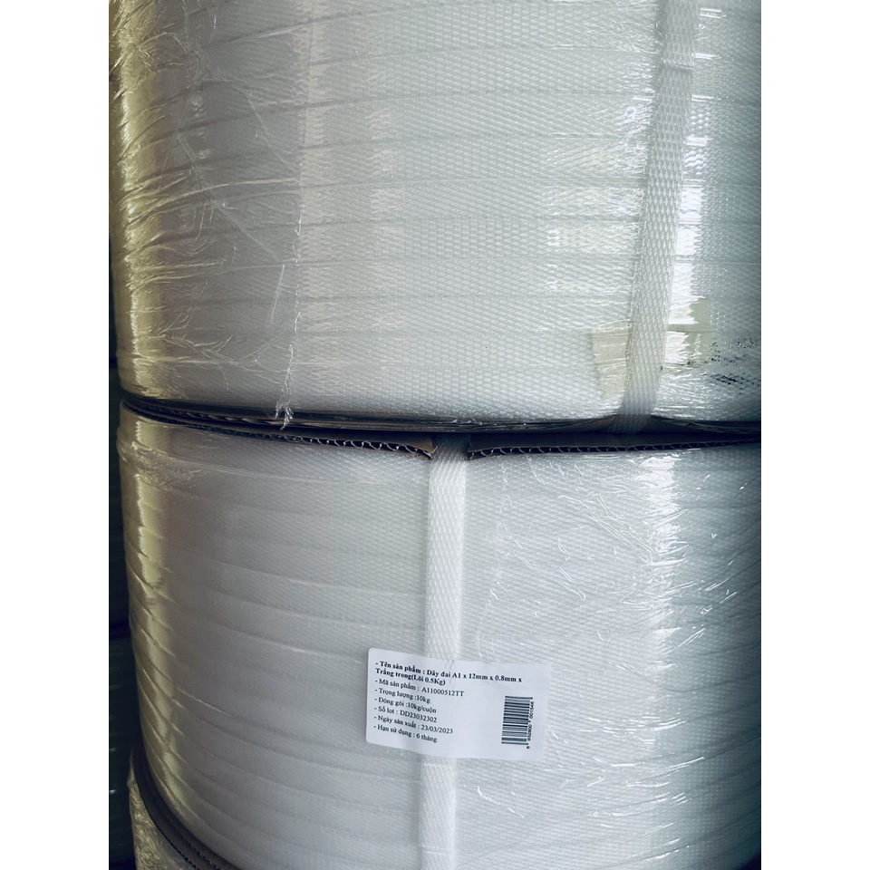 Dây đai nhựa Pp nguyên sinh trắng trong 12*0.8mm