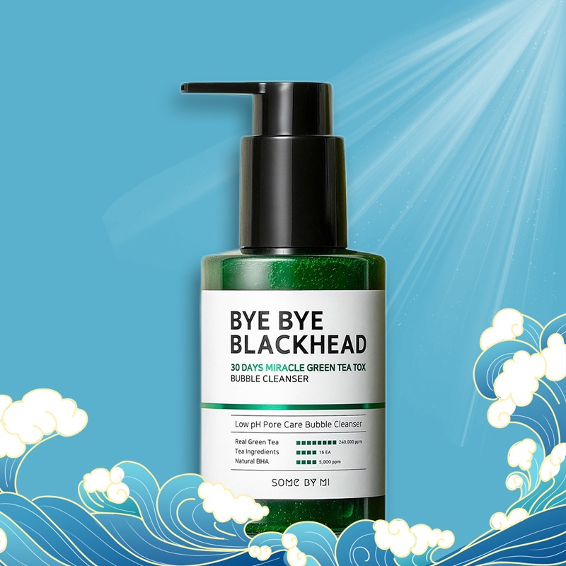 Sữa Rửa Mặt SOME BY MI Bye Bye Blackhead 30 Days Miracle Green Tea Tox Bubble 120g Làm sạch sâu lỗ chân lông