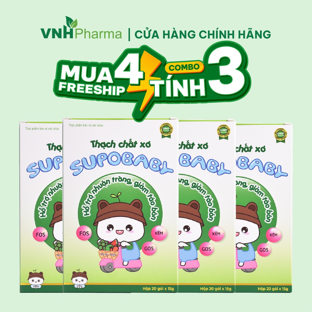 Thạch dinh dưỡng SUPOBABY giúp bé ăn ngon, bổ sung chất xơ, nhuận tràng cho bé phát triển toàn diện