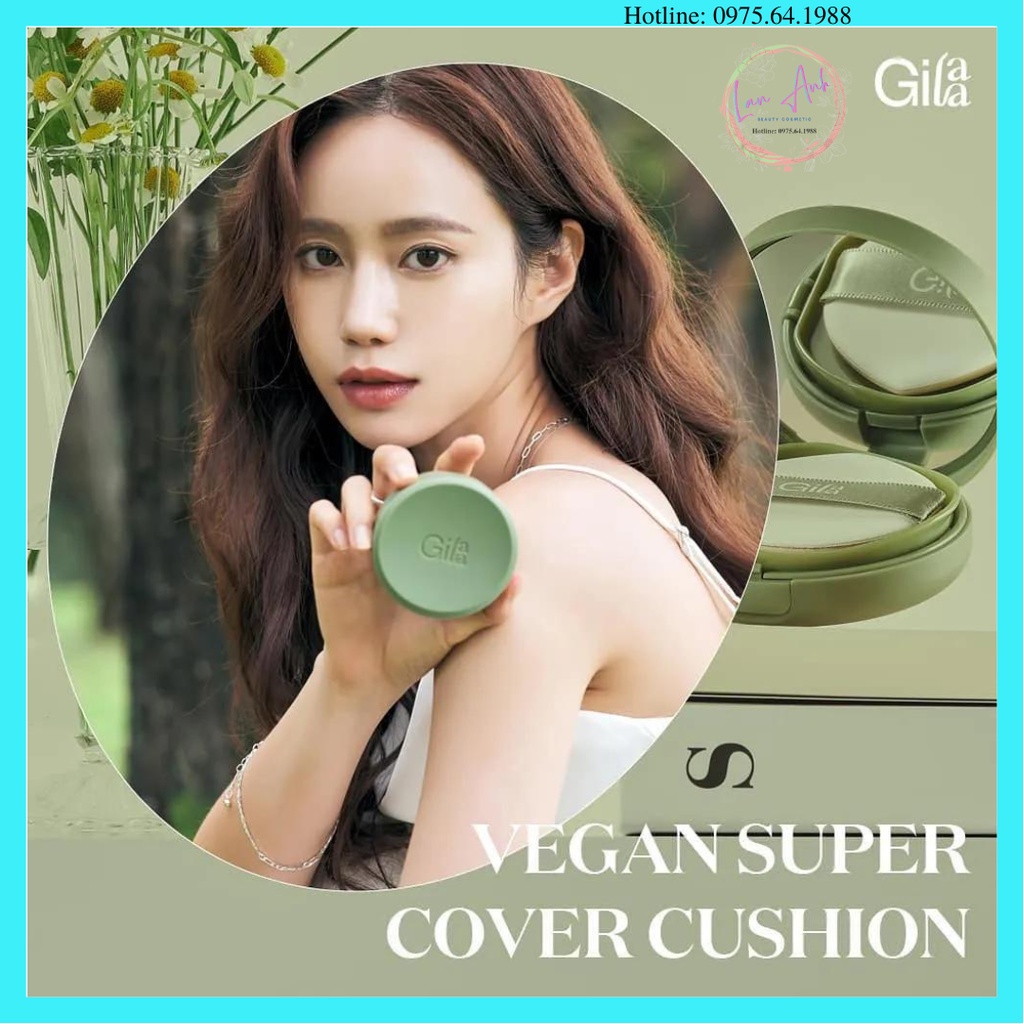 Phấn Nước Che Phủ GILAA Vegan Super Cover Cushion SPF50+/PA+++