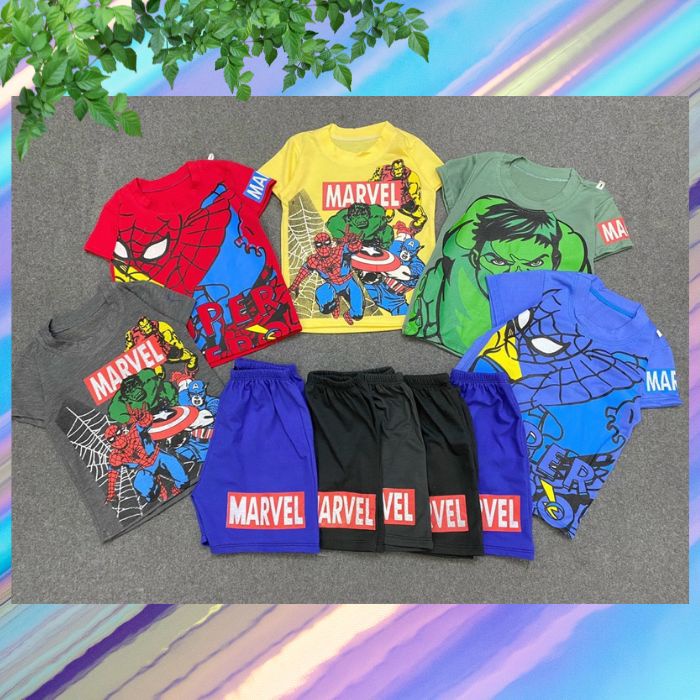 Đồ Bộ Bé Trai Size 8kg-18kg Chất Cotton Co Giãn 4 Chiều Mềm Mát Hình Siêu Nhân-1637