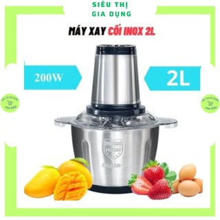 Máy xay thịt đa năng 2L inox 4 lưỡi dao thép không gỉ, máy xay đa năng xay sinh tố xay thịt xay ngũ cốc