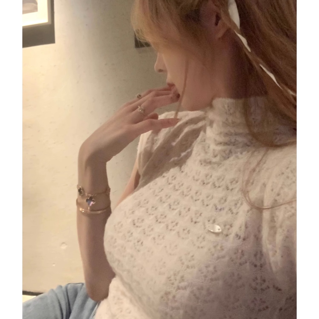 Áo Sweater Cổ Lọ Tay Ngắn Thời Trang Xuân Hè Xinh Xắn Cho Nữ