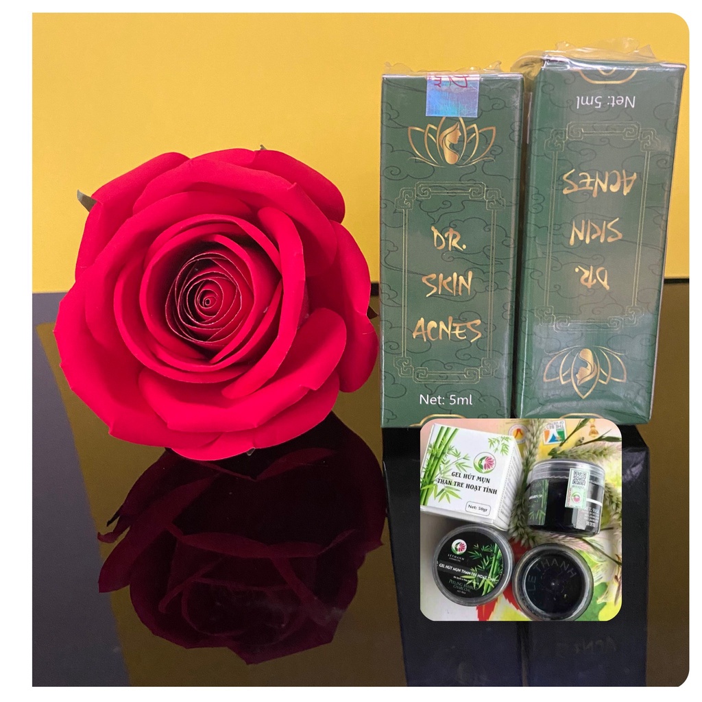 combo 2 lọ serum mụn dr skinacnes ( tặng hũ gel lột mụn)