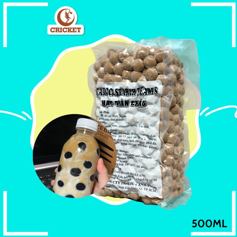 Trân Châu Đen Hoàn Anh Hạt Khổng Lồ Hương Caramel - Mềm dai thơm ngon cho các món milo dầm - KINGFOOD
