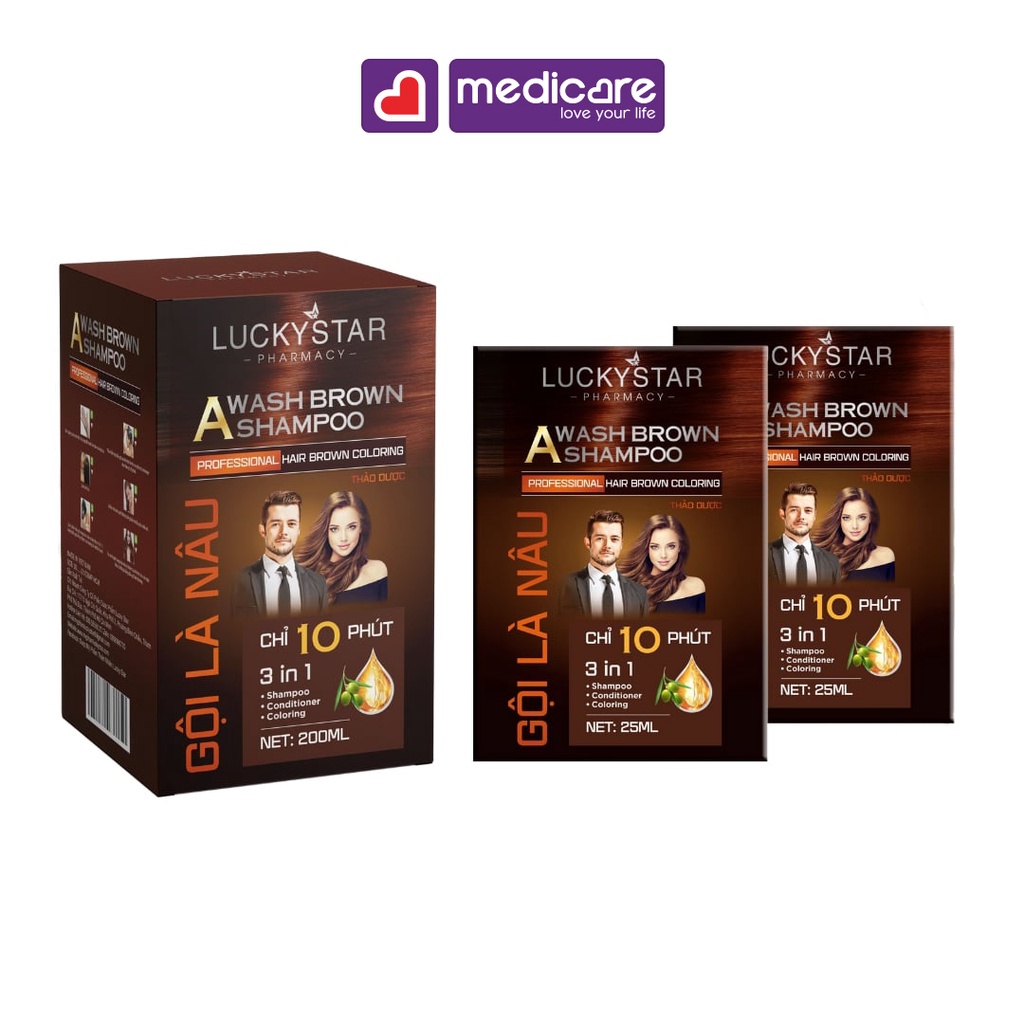 Gội Là Đen Nâu Lucky Star Cao Cấp 25ml