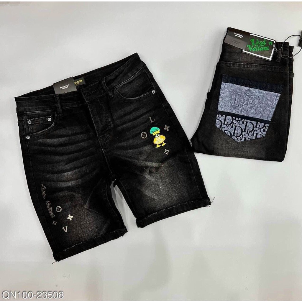 Quần short jean nam CAP CẤP in họa tiết đẹp phối túi chất bò co dãn 4 chiều mẫu mới chuẩn shop