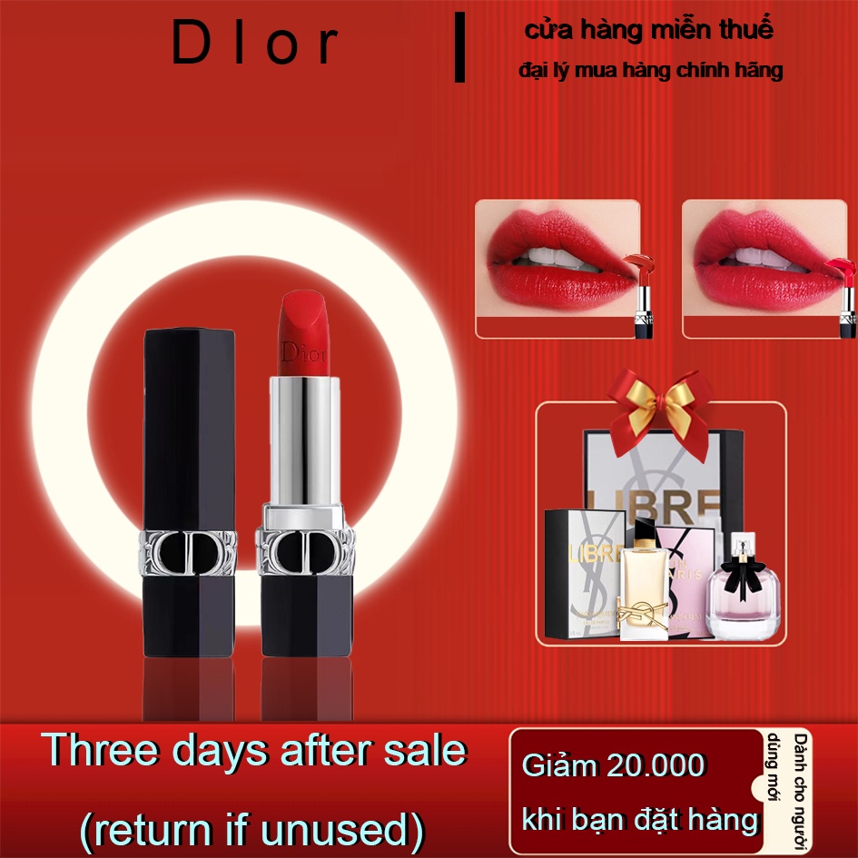 【cửa hàng miễn thuế 】Son Dior Rouge Lipstick Velvet Lipstick Matte màu số 999/888 mini 1.4g