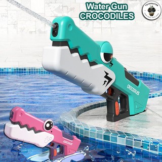 Súng nước áp lực cỡ lớn crocodiles,súng bắn nước tự động dùng pin sạc,chế độ hút nước.đồ chơi cho bé đi biển bể bơi