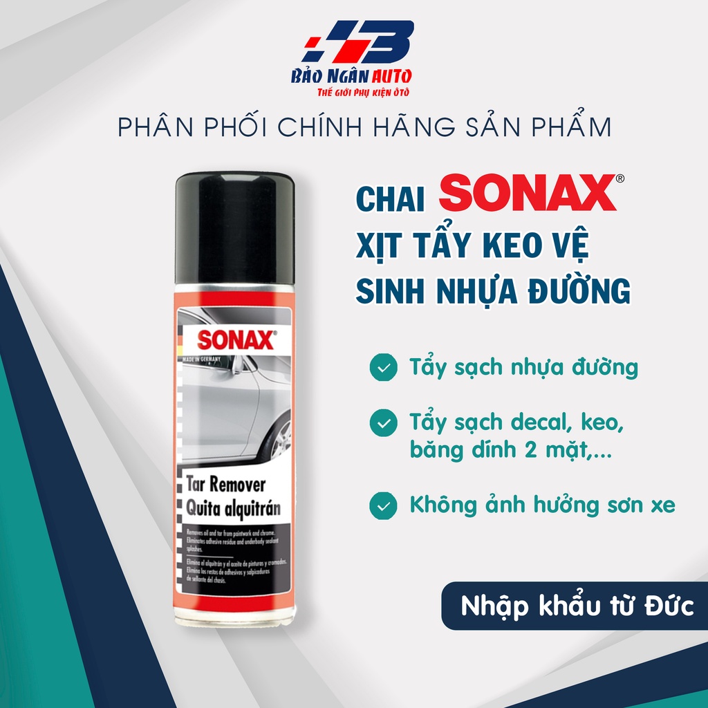 Dung dịch tẩy nhựa đường, băng keo Sonax Tar Remover 300ml 334200