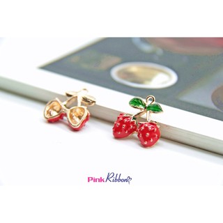 *[SET 3 CÁI] Charm chùm dâu tây cao cấp 1.7cm phụ kiện thời trang, gắn nơ bờm, kẹp tóc, DIY