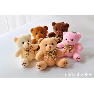 Móc Khóa Thú Nhồi Bông Gấu Teddy 10cm, gấu bông dễ thương