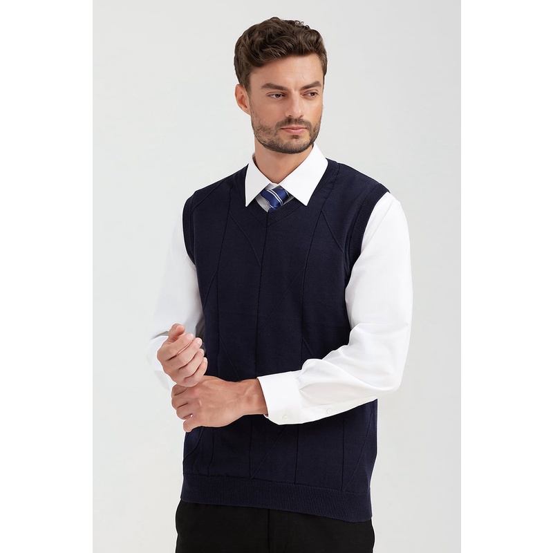 Áo len gile nam cổ tim , mềm mại, giữ nhiệt tốt John Henry - SW22FH11C-GL