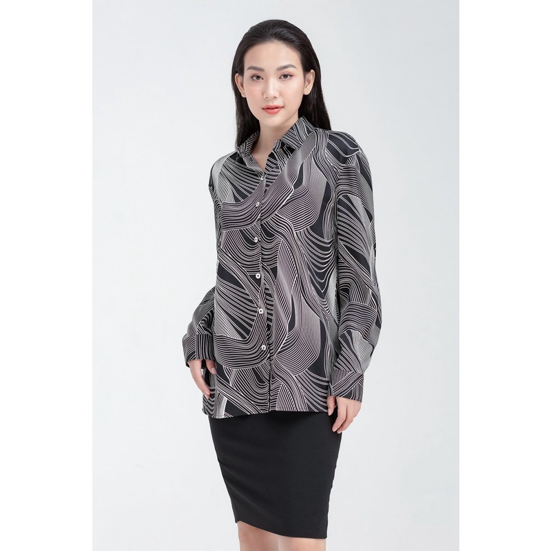 Áo sơ mi nữ tay dài in họa tiết , thanh lịch, nữ tính, sang trọng Freelancer - FWWS22FH18C