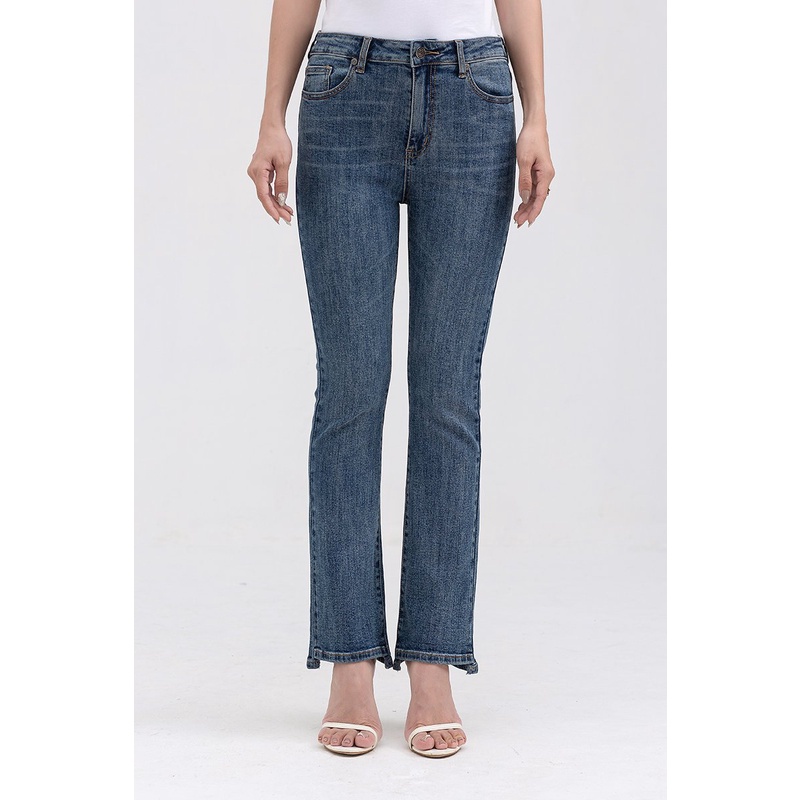 Quần jeans nữ ống loe lệch lai , thoải mái, năng động Freelancer - FWJN22SS05L