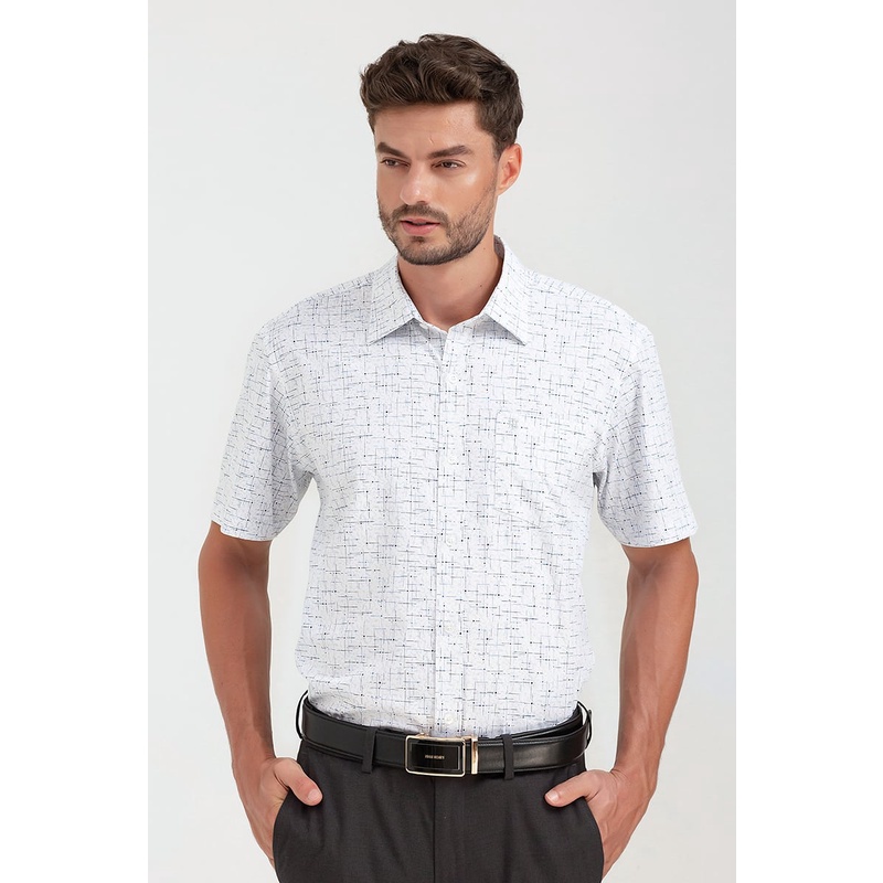 Áo sơ mi nam tay ngắn in họa tiết , thời thượng, lịch lãm, chỉn chu John Henry - WS22FH33C-SDBB