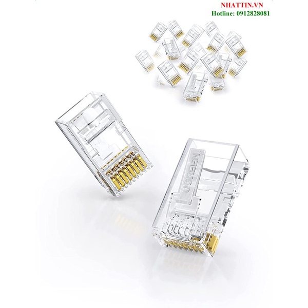 Hạt mạng RJ45 xuyên thấu 50c Cat5/Cat6 Ugreen 20798 cao cấp