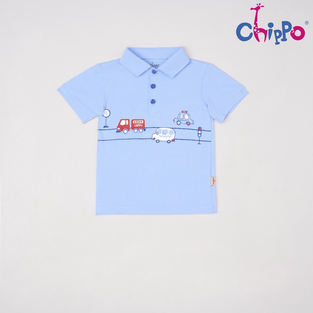 Áo Polo Chippo cho bé trai chất liệu 100% Cotton mềm mát cho bé từ 1 đến 5 tuổi (10-19Kg)