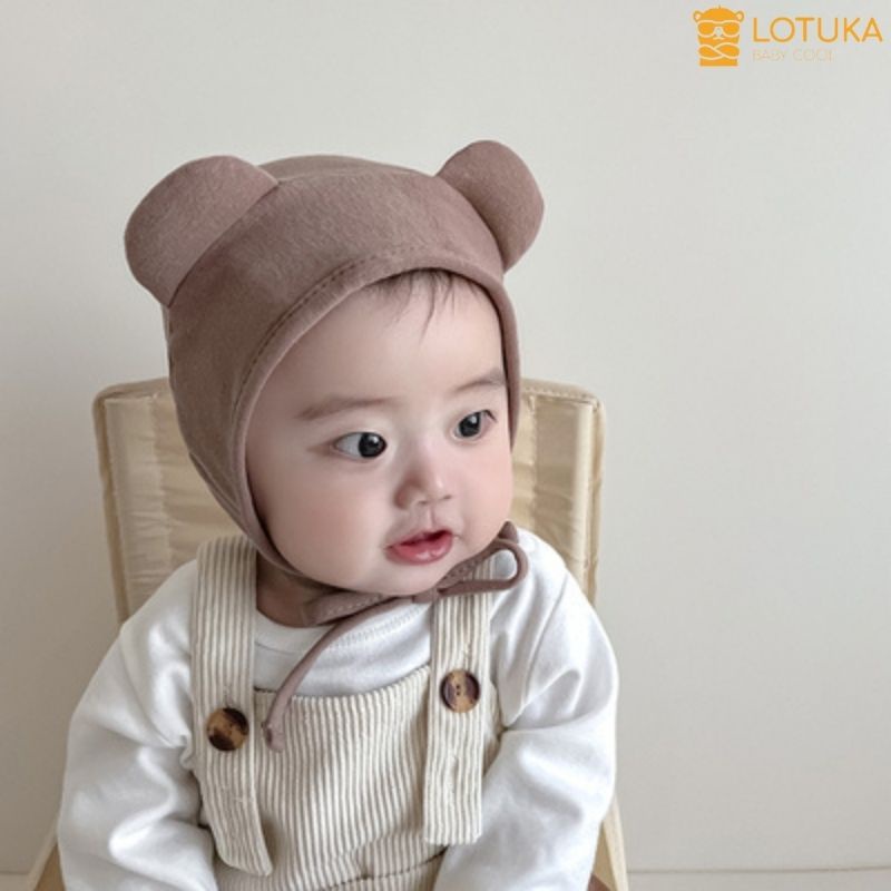 Mũ Sơ Sinh LOTUKA Cho Bé Trai Bé Gái Có Dây Buộc Size 0-6 Tháng