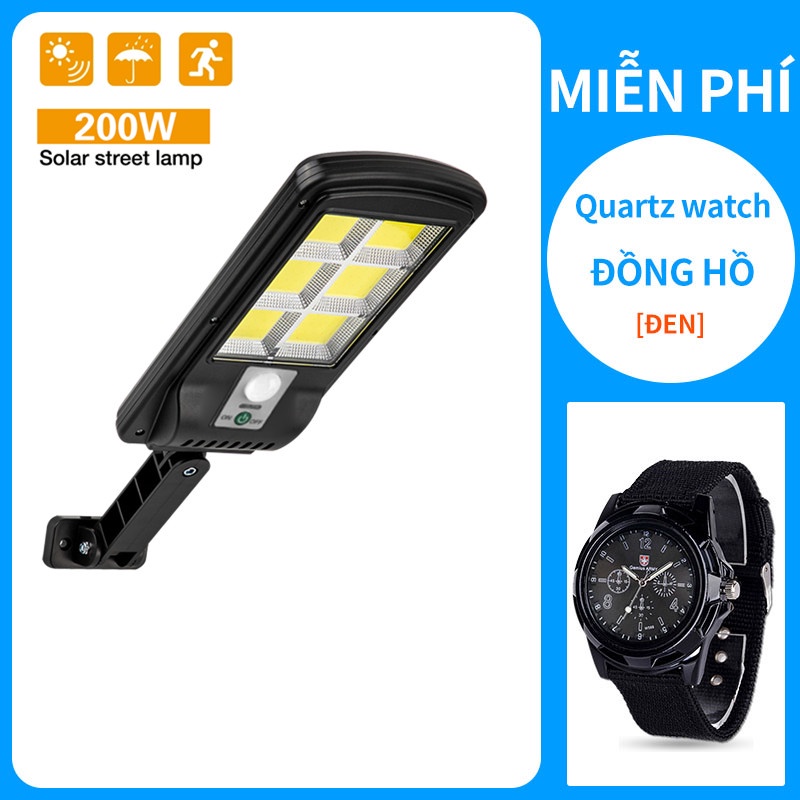 Đèn LED Sân Vườn Sử Dụng Năng Lượng Mặt Trời Không Dây Cảm Biến Ánh Sáng Khẩn Cấp Mới & Đồng hồ thạch anh miễn phí