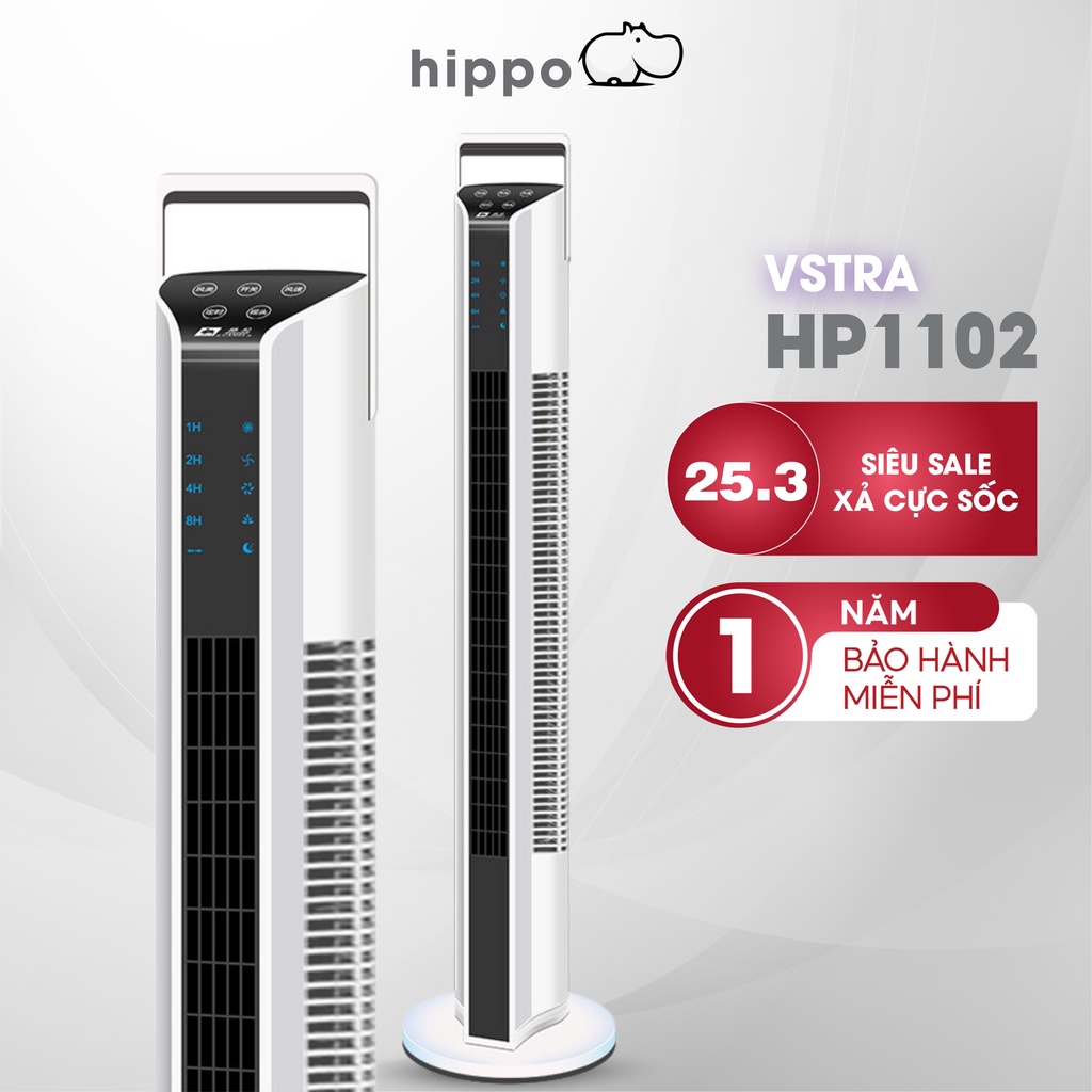 Quạt tháp không cánh Hippo điều hòa không khí, bảo hành 12 tháng