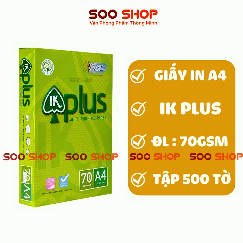 Giấy in, giấy photo IK plus A4, A5, ĐL 70g/m2 ( 500 tờ/1 ram )