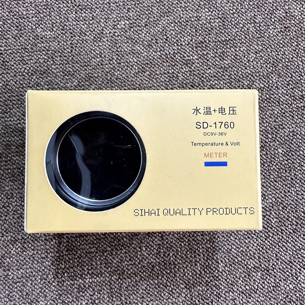 Đồng hồ báo nhiệt độ nước và báo điện bình ắc qui. 2 chế độ hìn dáng tròn. Hãng Sihai